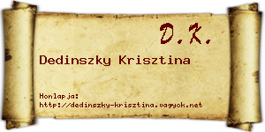 Dedinszky Krisztina névjegykártya